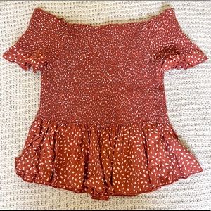 Off The Shoulder Ruffle Bottom Top